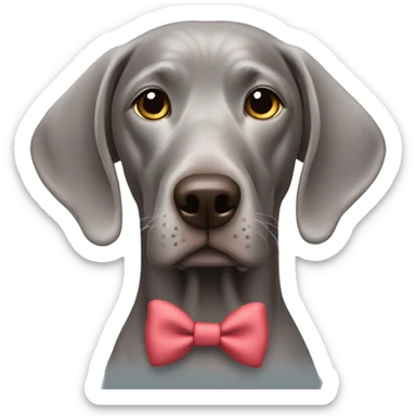 Weimaraner with bow sticker