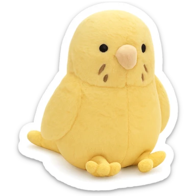 yellow budgie jellycat stuffed plush sticker