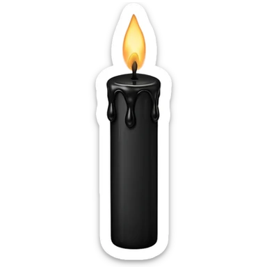 Thin and long black Candle dripping wax  sticker