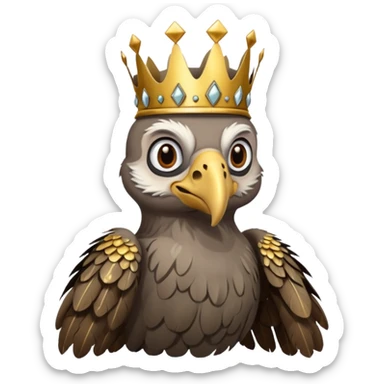 old vulture wearing crown  sticker