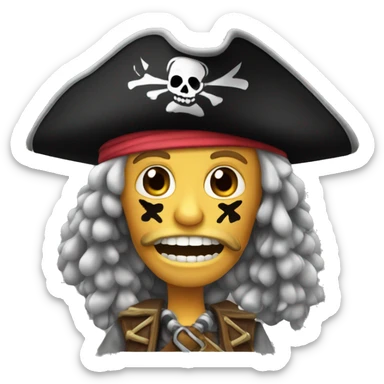 Una calavera pirata  sticker