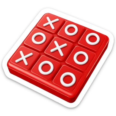 red tic tac toe nought sticker