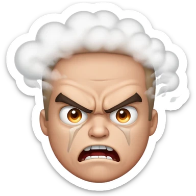 angry mood face with steam coming out sticker