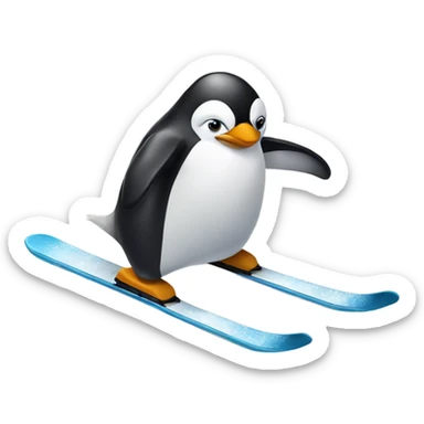 Penguin skiing  sticker