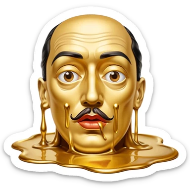 Salvador Dali Melting gold SPAM slop lips sticker
