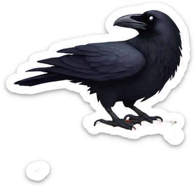 Raven sitting on a book sticker
