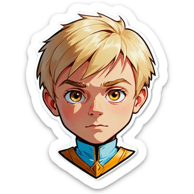 blonde boy portrait looking straight sticker
