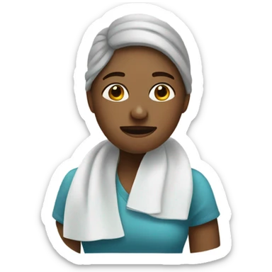 Sick woman feeling better sticker