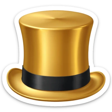 Top hat gold sticker
