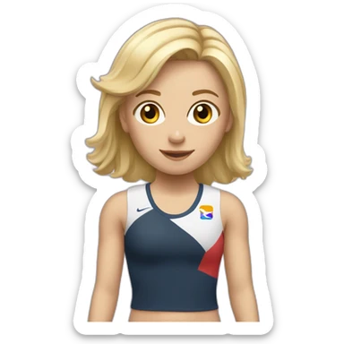 Une fille blonde qui fait de la gymnastique  sticker