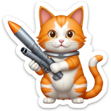 Cat with rocket launcher sticker