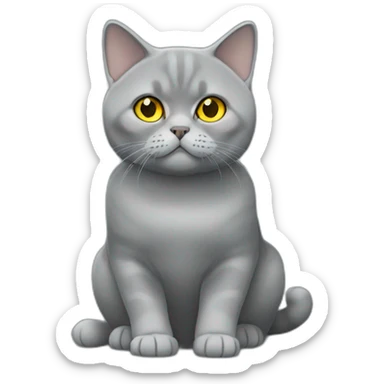 a Block smoke british shorthair cat with yellow eyes sticker