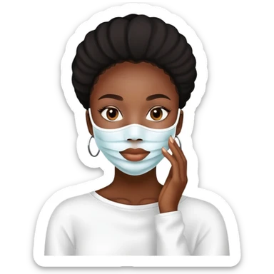 black girl with skincare face mask on  sticker