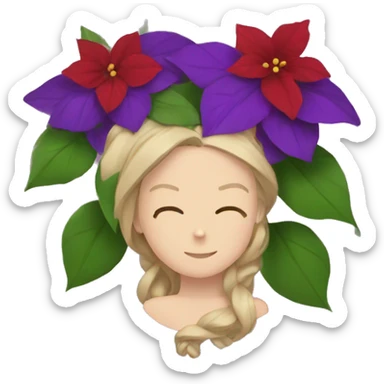 violet and pointsettia sticker
