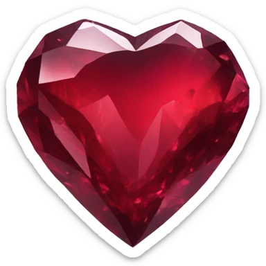 deep-red crystal heart sticker
