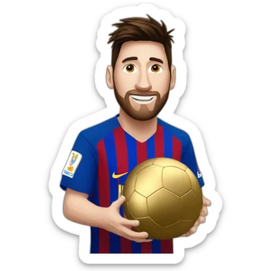Messi and gold ball sticker