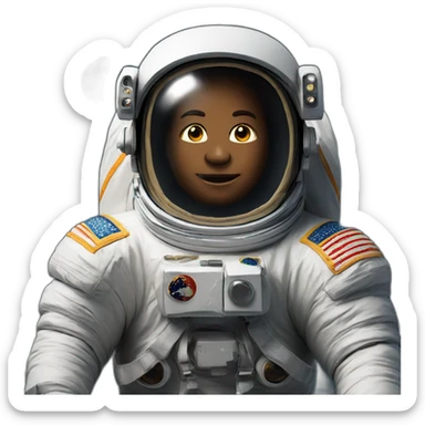 Astronaut with moon behind sticker