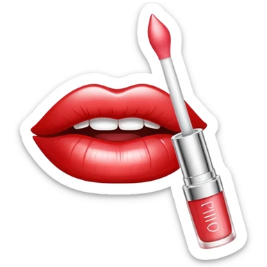 lip gloss emoji that says rhode  sticker