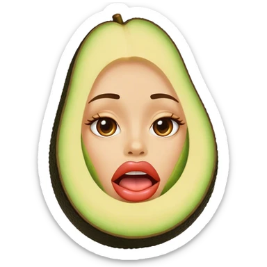 aguacate con labios grandes  sticker
