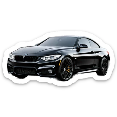 Black bmw 440i with tint , loaded on BBS wheels sticker