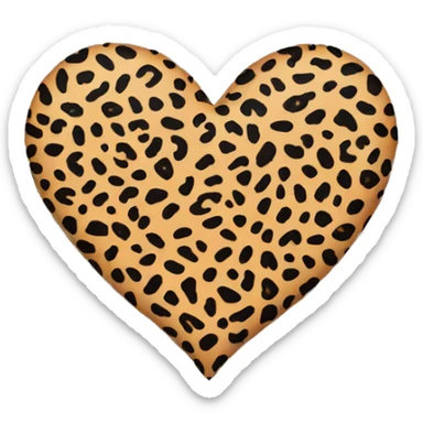 cheetah print heart sticker