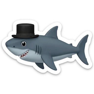 Shark with a top hat sticker