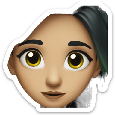 Young witch with green eyes and black hair  sticker