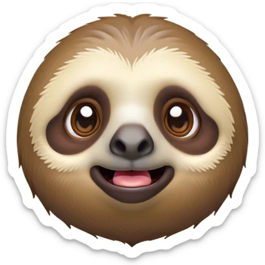 Cinematic Comical Sloth Portrait Emoji, Head tilted dramatically with an exaggeratedly shocked expression, featuring a slow, adorably sluggish form with wide, comically expressive eyes full of humorous disbelief, Simplified yet hilariously expressive features, highly detailed, glowing with a slightly sassy, lazy glow, high shine, dramatic yet playful, stylized with an air of quirky, unhurried attitude, soft glowing outline, capturing the essence of a meme-worthy sloth that looks ready to side-eye its way into viral fame! sticker