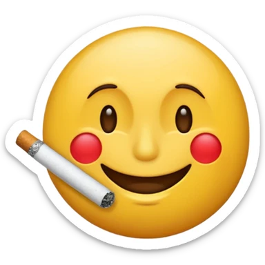 maak een emoji die een sigaret in zijn mond heeft sticker