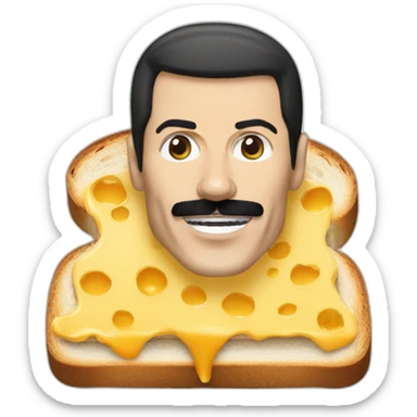 freddie-mercury-with-cheese-on-toast sticker