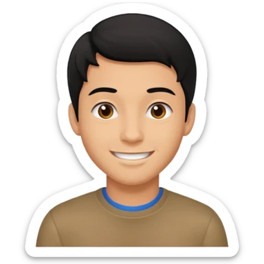 young man adult, black hair, brown skin, no body sticker