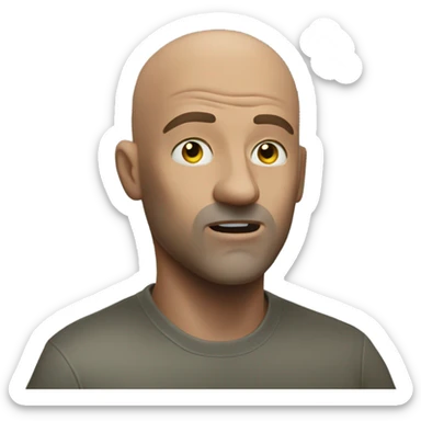 Bald man who is in a tornado  sticker