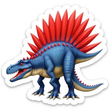 Spinosaurus with a large red spine sticker