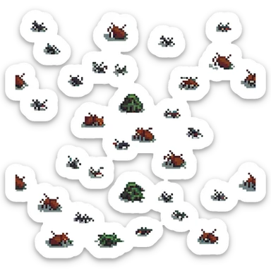 ant hill, pixel art style sticker