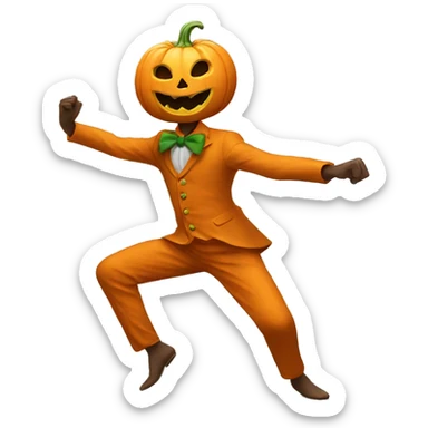 dancing pumpkin man sticker