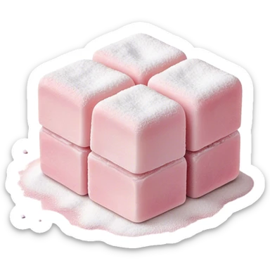 Turkish Delight Cinematic Realistic Turkish Delight Dessert Emoji, depicted as a single, delicate piece of Turkish delight dusted with powdered sugar, rendered with intricate textures and soft, inviting lighting. sticker
