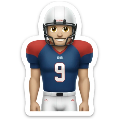A caucsian football player sticker