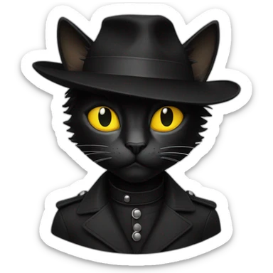 Chat noir sur canapé sticker