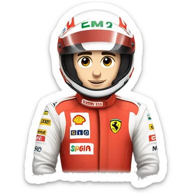 charles leclerc in his ferrari racing suit sticker