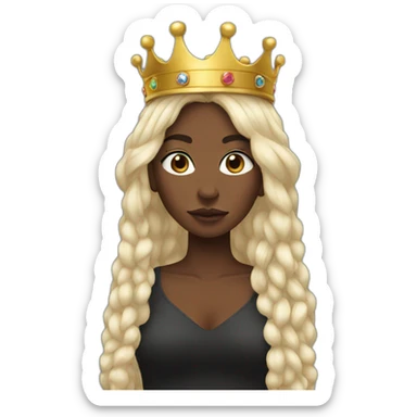 Crown black women with long hair sticker