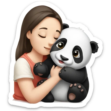 Panda kissing baby panda sticker