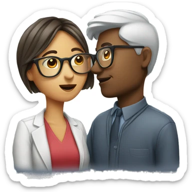 Couple with glasses kissing sticker