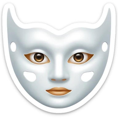 a sheet of white mask pack for face skincare beauty, except on the face, transpalent holes on eyes and mouth sticker