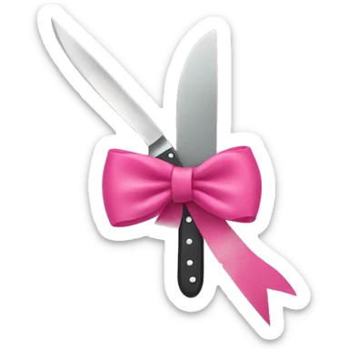 Pink bow on knife  sticker
