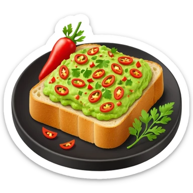 guacamole toast  sticker