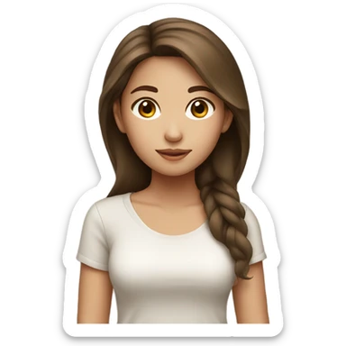 thai girl brown hair sticker