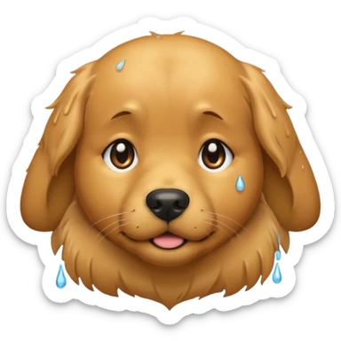 I want an emoji of a goldenretriever who is crying sticker