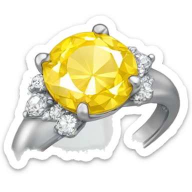 White ring with yellow diamond sticker
