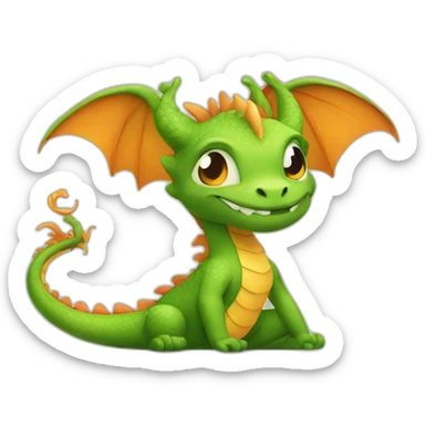 dragon cute yoga sticker