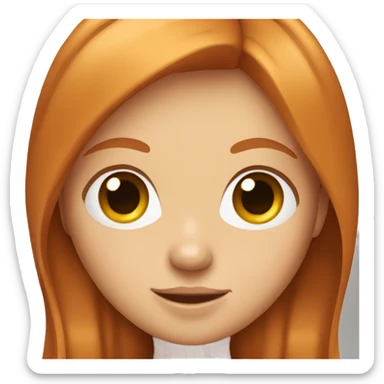 emoji ginger girl with brown eyes and straight hair sticker